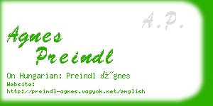 agnes preindl business card